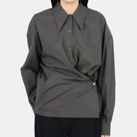 22 S/S 르메르 여성 트위스드 포플린 셔츠(에스프레소) W 221 SH254 LF588 495